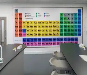 Chemistry lab feature wall