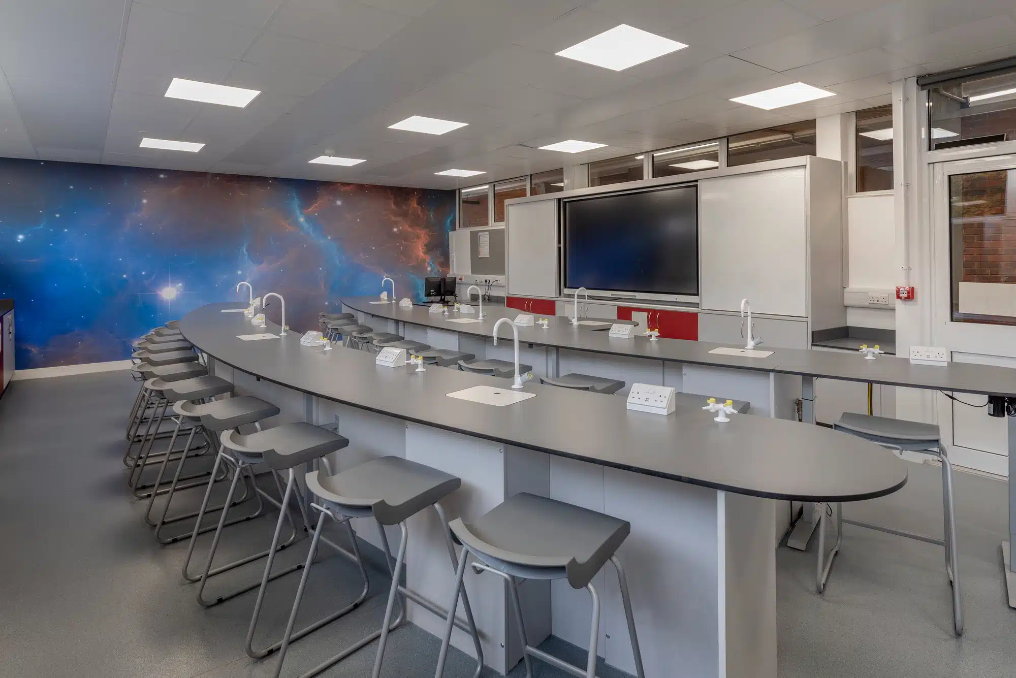 Ergonomic and inclusive furniture set up in a school