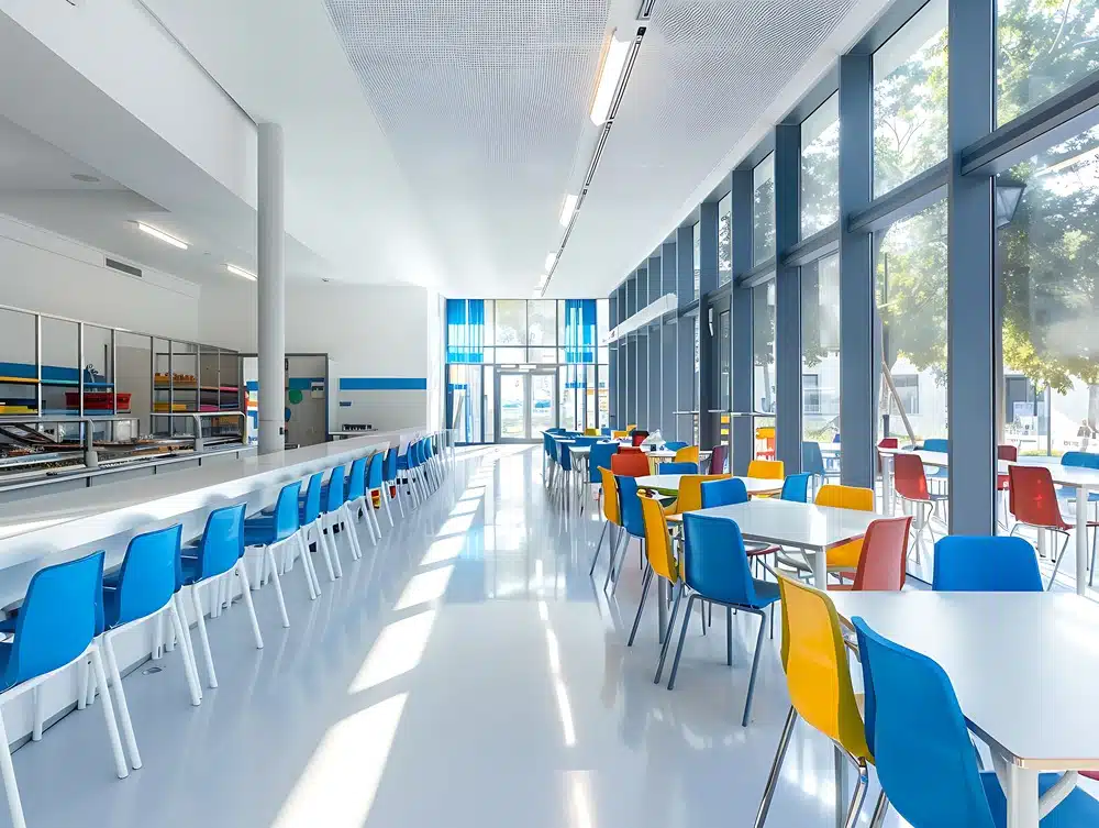 a school dining hall